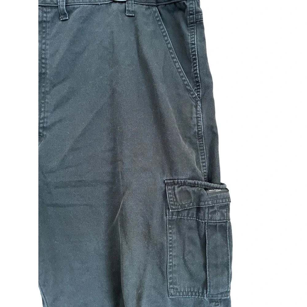 Wrangler Mens 46 Black Cargo Shorts Cotton Outdoor Hiking Fishing Casual